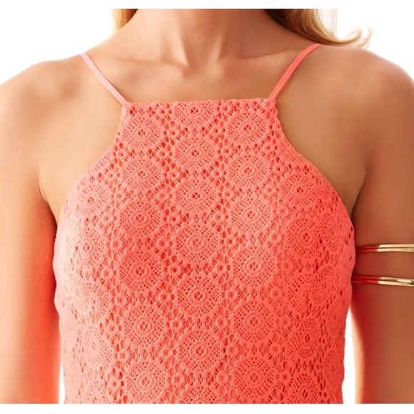 Lilly Pulitzer Costello Pucker Pink Breakers Crochet Knit  Dress X SMALL - Picture 4 of 13